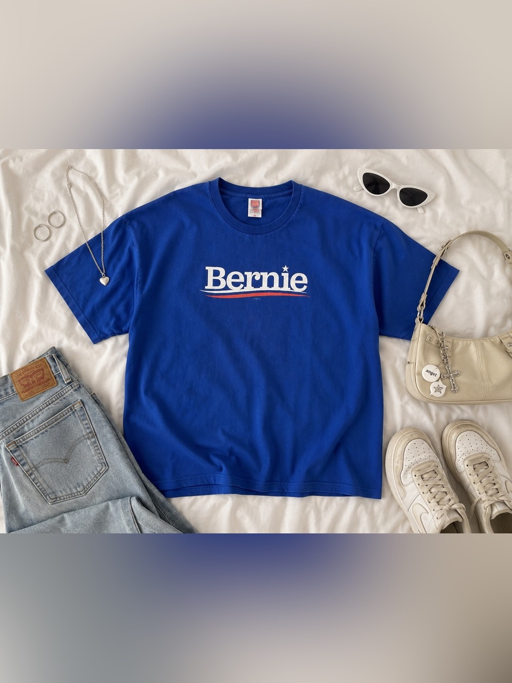 Bernie Graphic Tee in Royal Blue